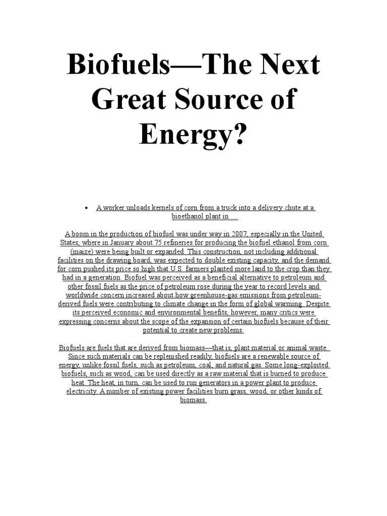 Biofuels: Renewable Energy Potential | PDF | Biofuel | Fuels