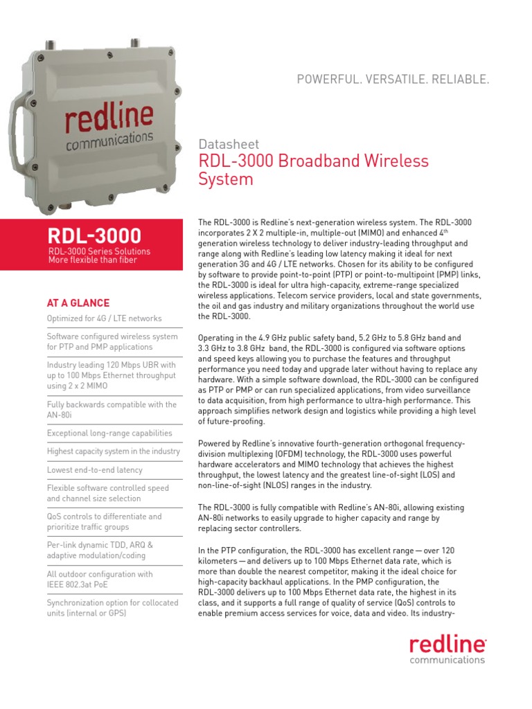 Redline RDL-3000 DS 211112 | PDF | 4 G | Orthogonal Frequency Division ...