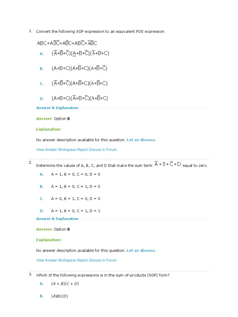 Boolean Algebra Logic Problems and Solutions | PDF | Boolean Algebra ...