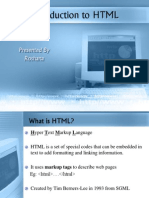 Introduction To HTML: Presented by Roshana
