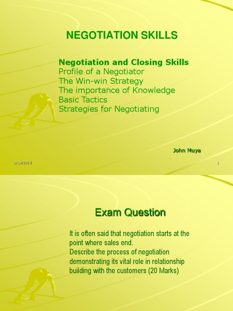 Negotiation and Closing Skills | PDF