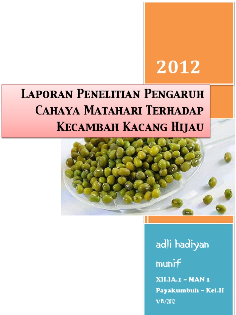 Laporan Penelitian Pengaruh Cahaya Matahari Terhadap Kecambah Kacang Hijau
