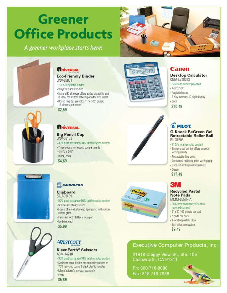 Green Office Supplies PDF Recycling Materials