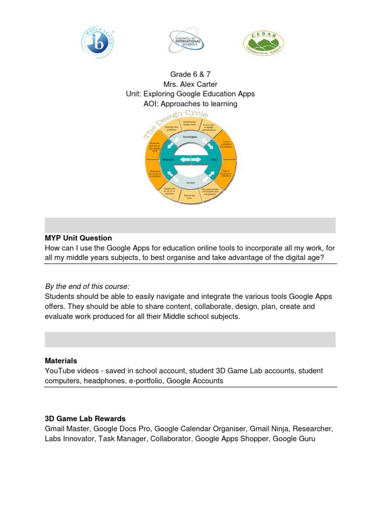 Google Apps for Education Unit Guide | PDF