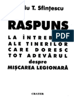 Duiliu Sfinţescu Răspuns La Intrebări Ale Tinerilor Care Doresc Tot Adevărul Despre Mişcarea Legionară