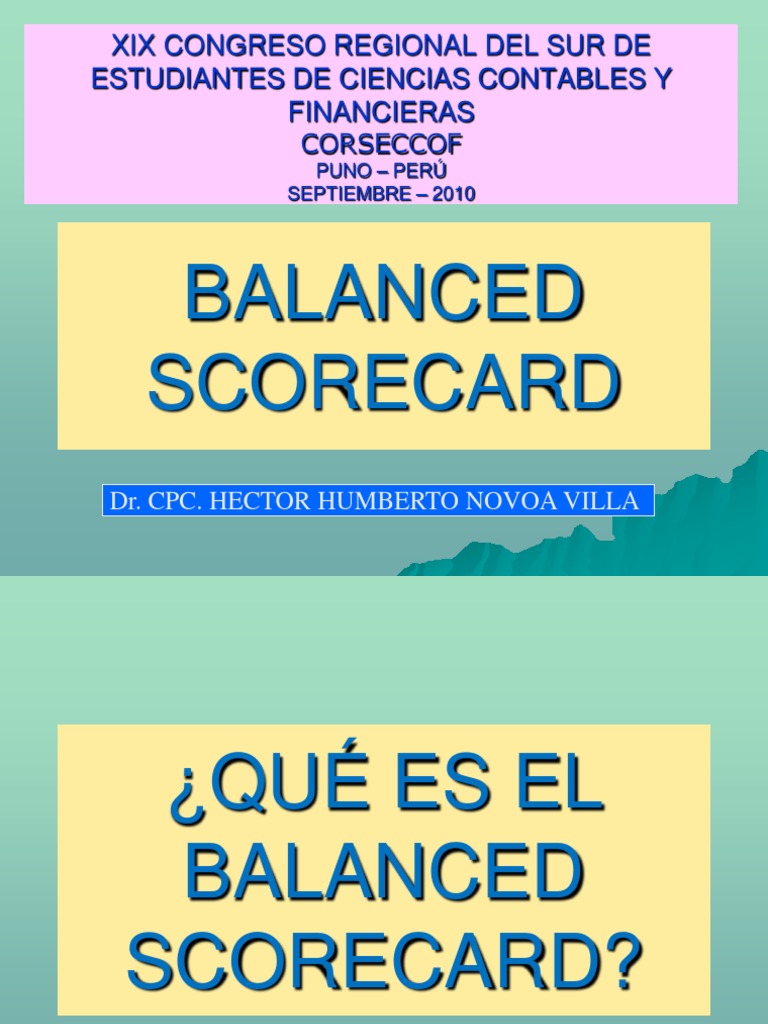 Introducción al Balanced Scorecard | PDF | Business | Science