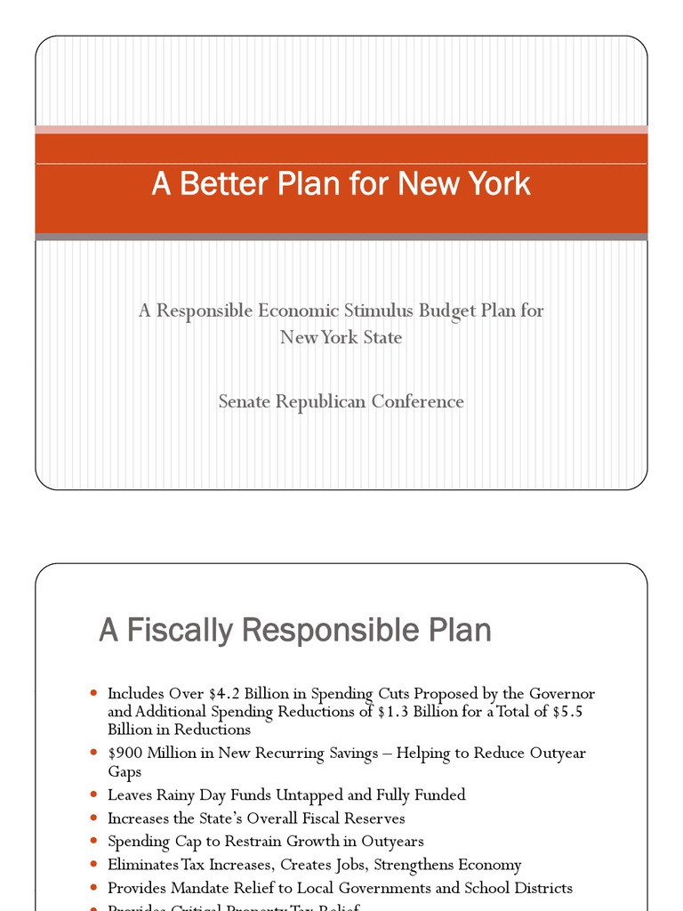 New York's Responsible Economic Stimulus Plan | PDF