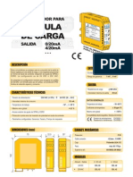 Convertidor para 1 Celula de Carga, Salida 0-20ma, 4-20ma