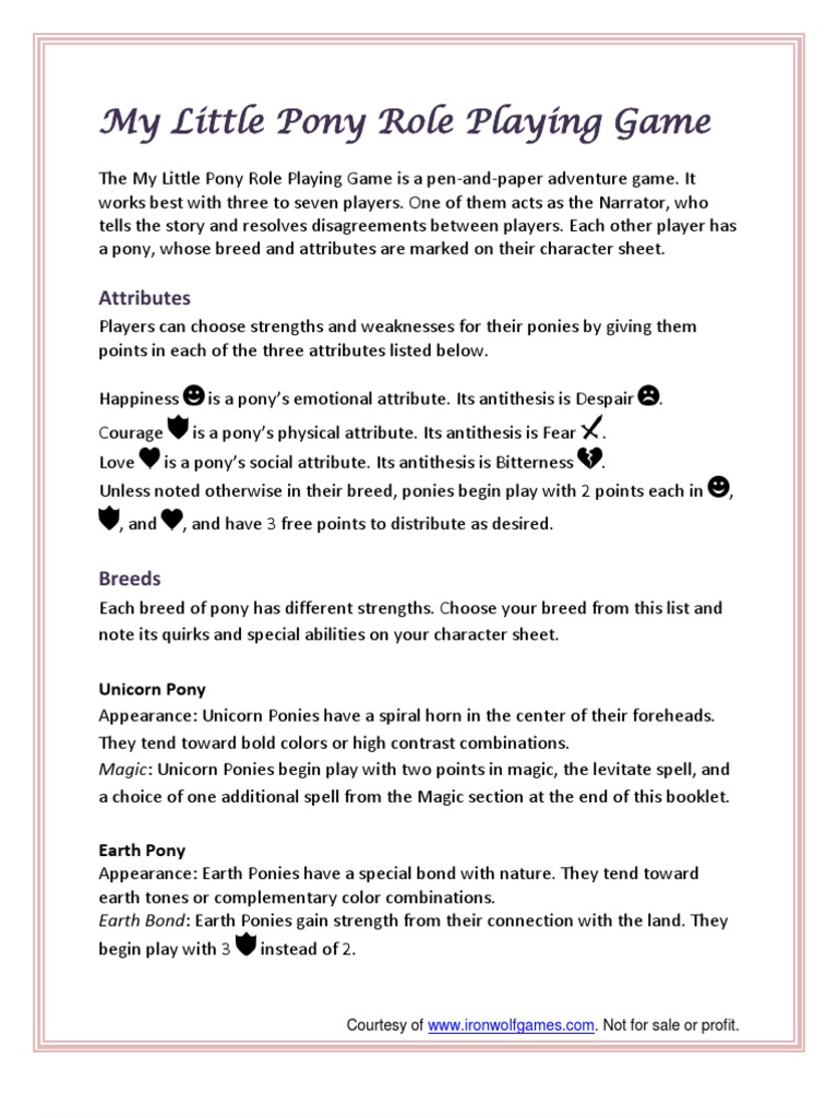 My Little Pony RPG | PDF | Leisure