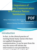 The Importance of Therapeutic Communication for Patient Satisfaction