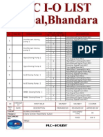 PLC - I/O List: SL Tag No. Item/Equipment Type of Signal Description DI DO AI AO