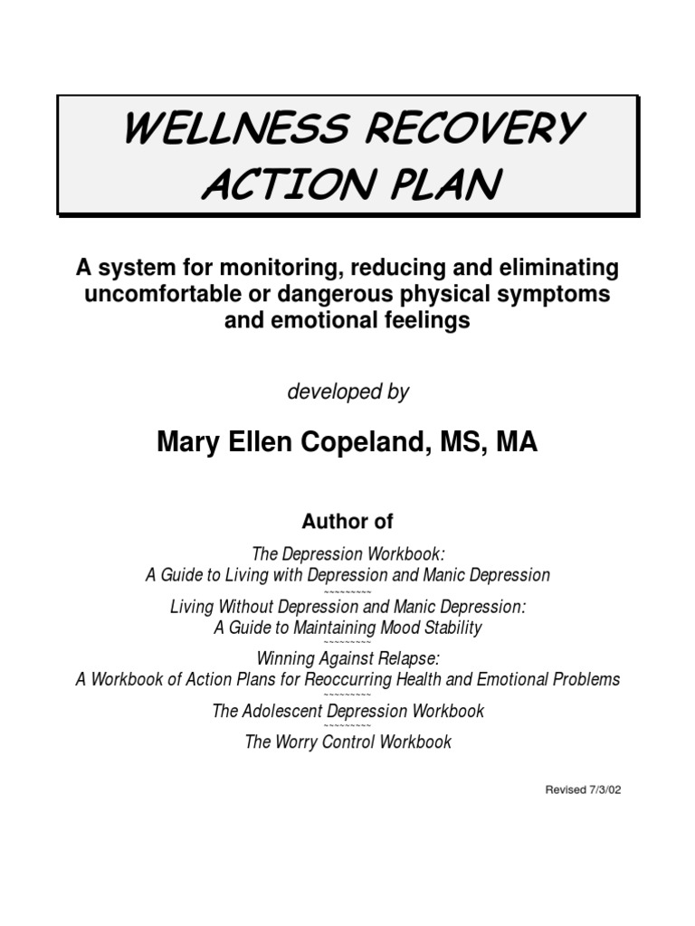 Wellness Recovery Action Plan WRAP PDF Mania Major Depressive