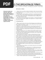 Analyzing the Brokerage Firms a Look at on Line Discounters