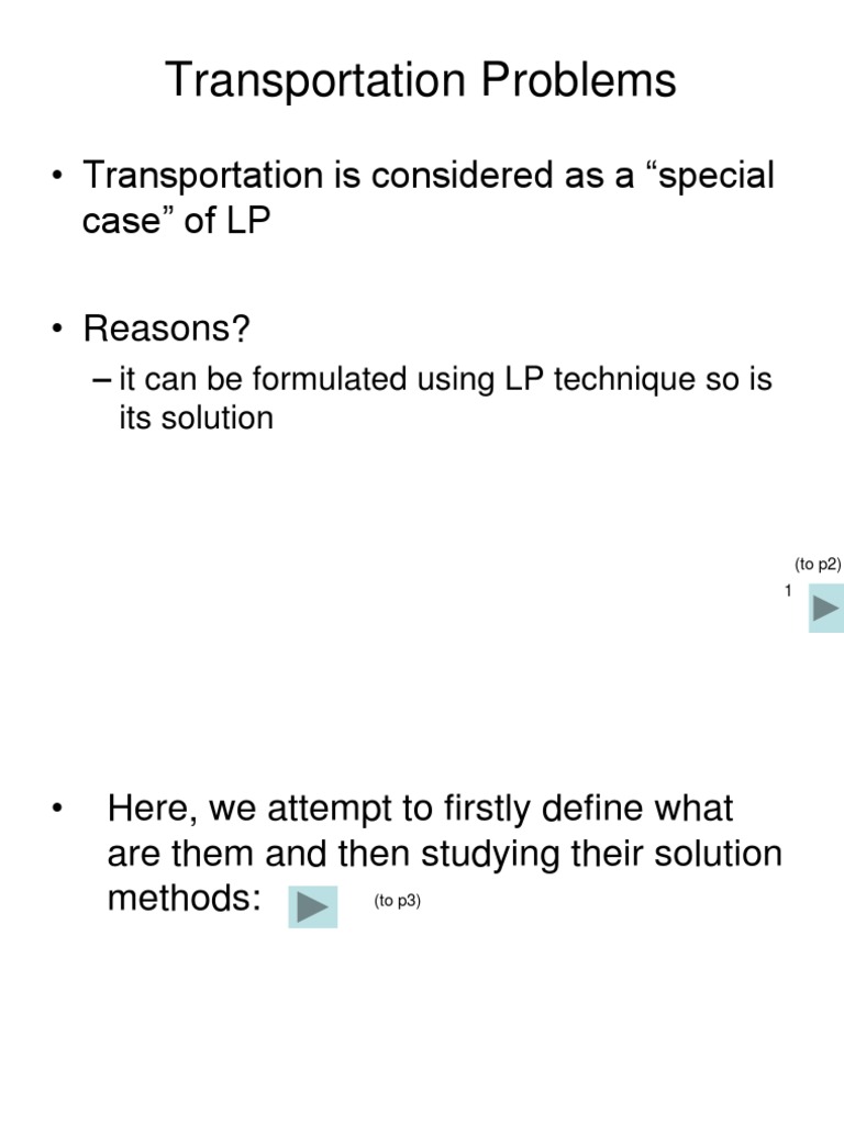 Transportation Problem in Operation Research | PDF | Algorithms And ...