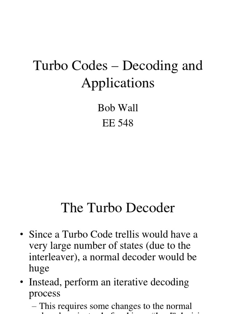 Turbo Codes Decoding Apps | PDF | Forward Error Correction | Code