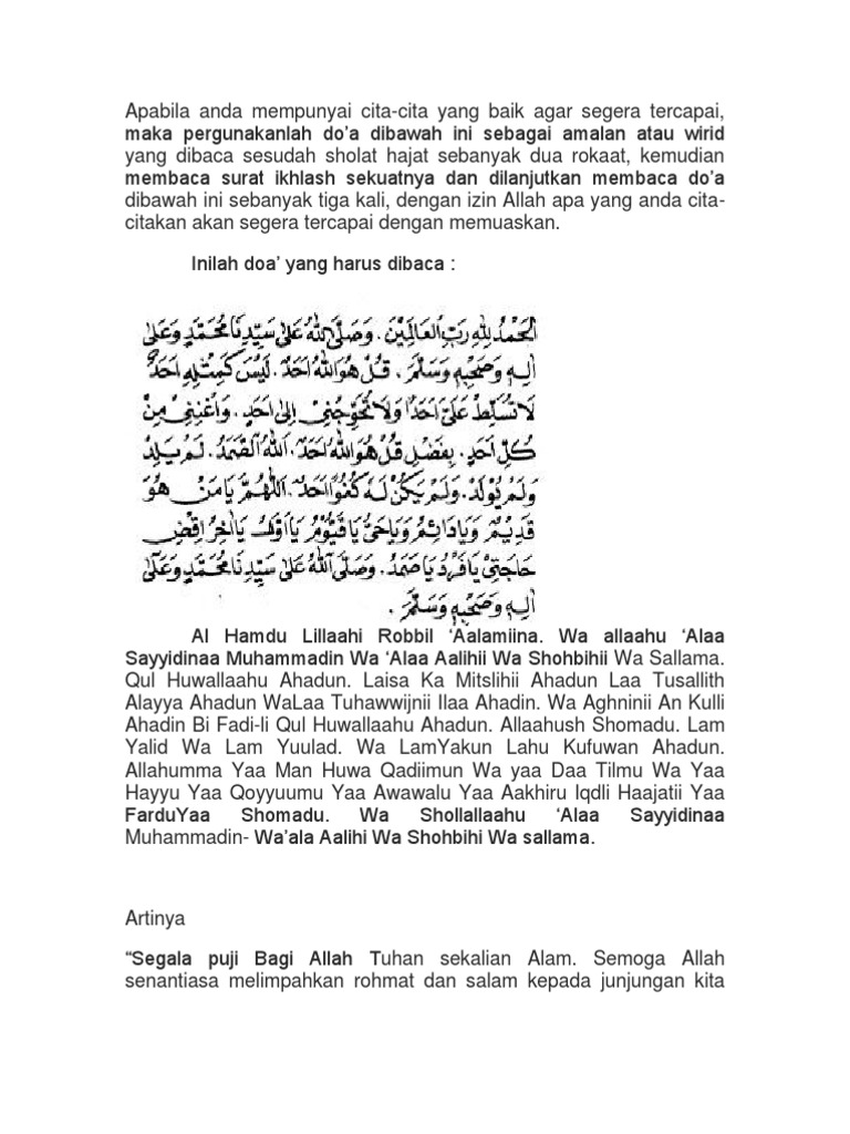 Doa Tercapai Cita Cita Pdf