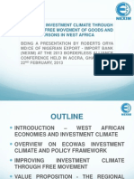 Improving the Investment Climate through the Free Movement of People and Goods in West Africa