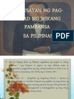 Kasaysayan NG Pag-Unlad NG Wikang Pambansa