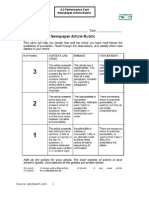 6.3 Performance Task - Newspaper Article Rubric