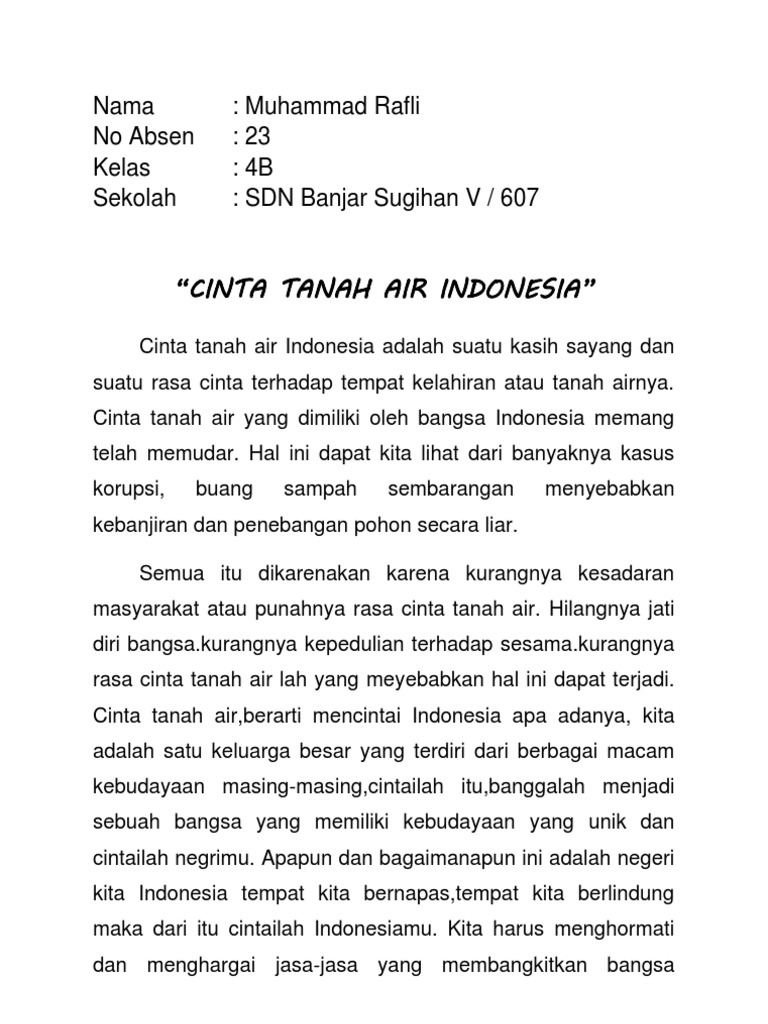Puisi Singkat Tentang Cinta Tanah Air KT Puisi