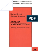 Gewert Skoczylas - Analiza Matematyczna 2 Definicje Twierdzenia Wzory PDF