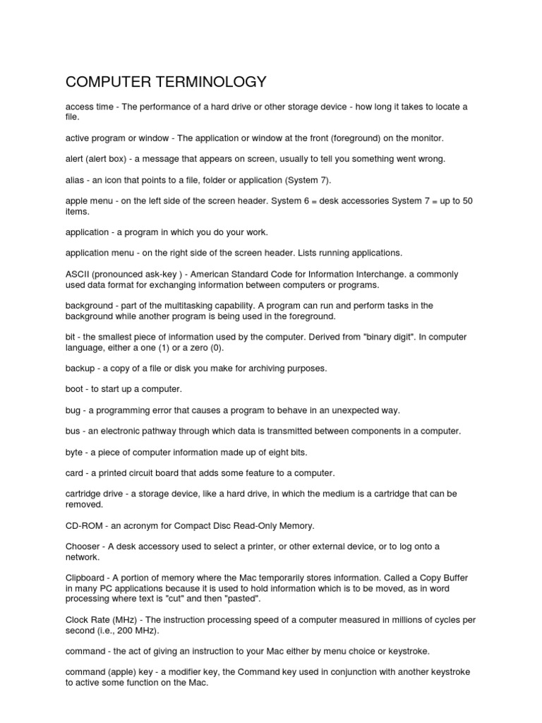 Computer Terminology | PDF