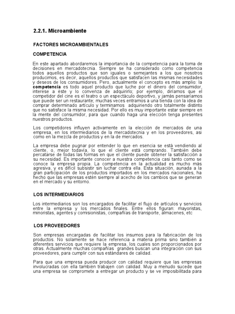 Factores del Microambiente en Mercadotecnia | PDF | Marketing | Cliente