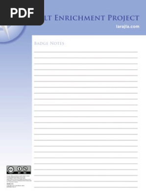 Note Page for Badge Programs