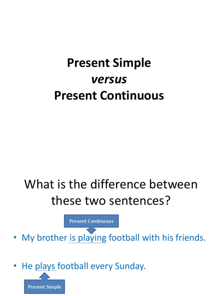 Present Simple vs. Present Continuous Guide | PDF | Grammatical Tense ...