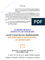 Dictionarul Geografic Al Romaniei