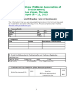 Interest Questionnaire NAB 2013