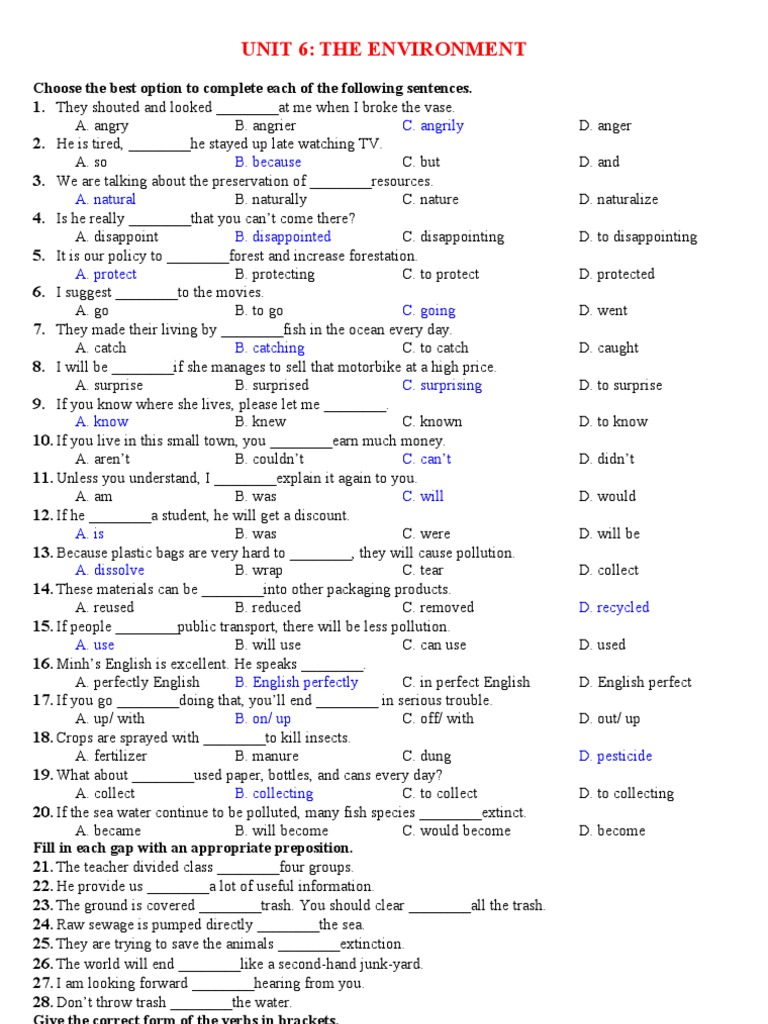 Environmental English Practice Test | PDF | Ships | Waste