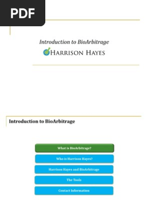 Introduction to BioArbitrage