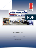 Petrotrim Services - VPT, Equipment List 2013