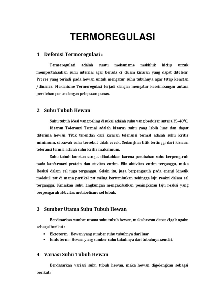  Contoh  Hewan  Vertebrata  Yang  Suhu  Tubuhnya  Selalu  Konstan  