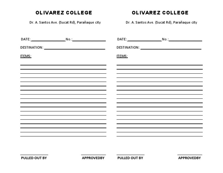 Olivarez College Item Pull-Out Form | PDF | Business