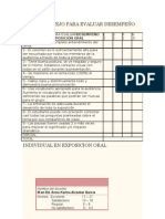 Lista de Cotejo para Evaluar Desempeño