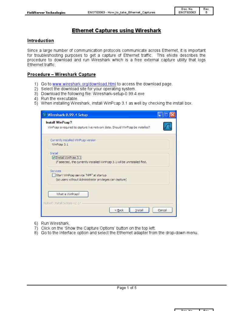 ENOTE0063-How To Take Ethernet Captures | PDF | Ip Address | Network Switch
