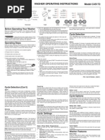 Washer Operating Instructions Model C45172