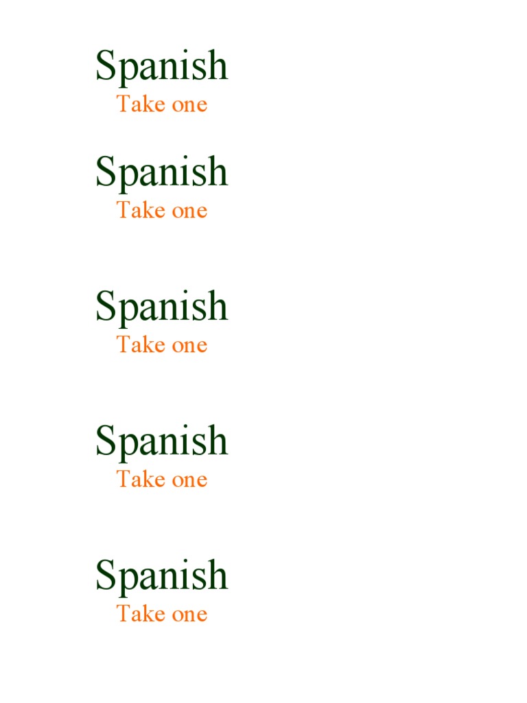 Spanish Language Practice: Take One | PDF | Foreign Language Studies