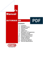 Owner's Manual for Automaid SM Washing Machine