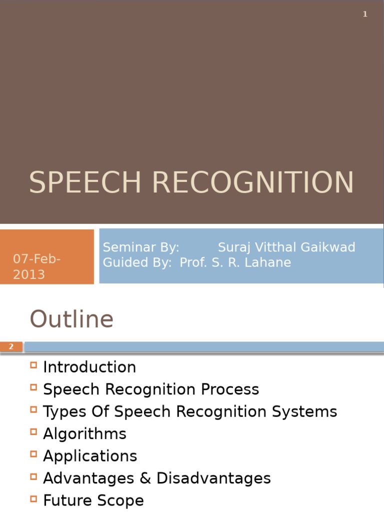 Overview of Speech Recognition Systems | PDF | Speech Recognition ...