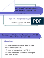 CpE194 Prelim Lab Lecture 1 - Development System Familiarization in MTS-88 Micro-Trainer System - 88