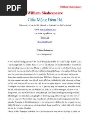 Giấc Mộng đem He William Shakespeare