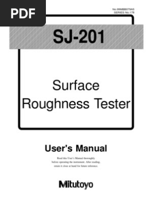 Mitutoyo Surftest Sj-201p User Manual