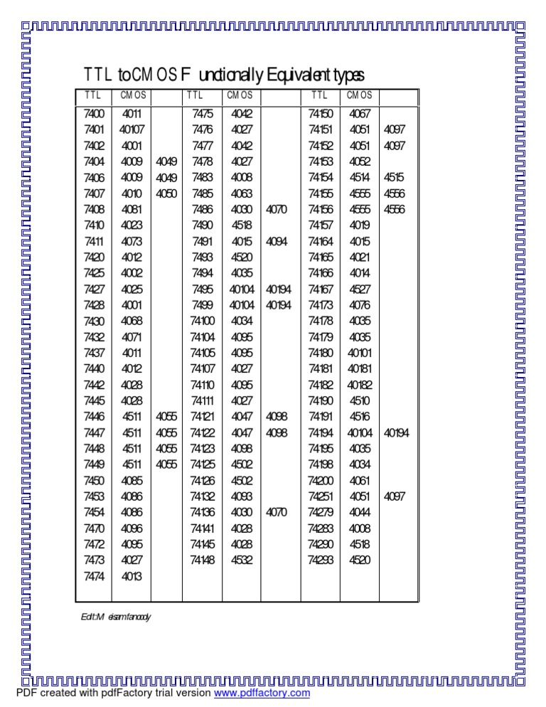 TTL To Cmos | PDF