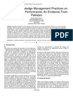 Researchpaper - Impact of Knowledge Management Practices On Organizational Performance An Evidence From Pakistan PDF