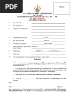 AICF Players Registration Form