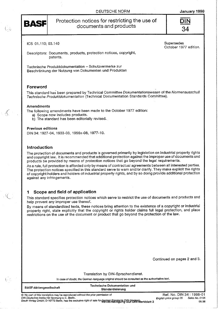 Din 34 - 1998 (E) PDF | PDF