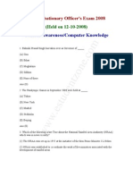 General Awareness/Computer Knowledge: SBI Probationary Officer's Exam 2008